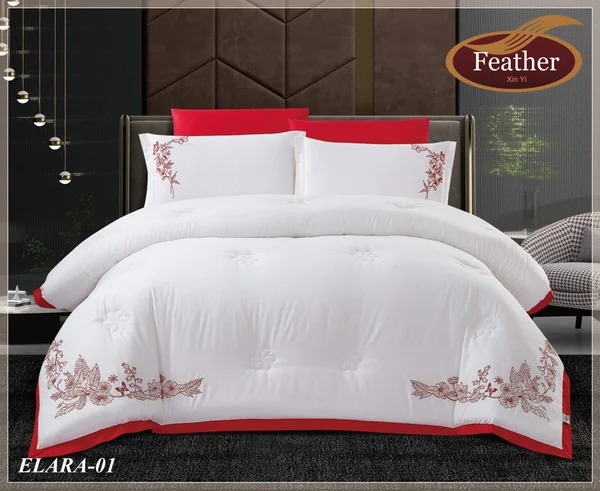 لحاف ايلار  الفندقي من القطن الصافي  100% قياس شخصين | 6 قطع -Elara-01 thumbnail 1