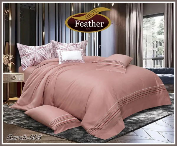 لحاف سارة  |  تلبيس مع حشوة | قطن 100% |  تطريز  | 8 قطع