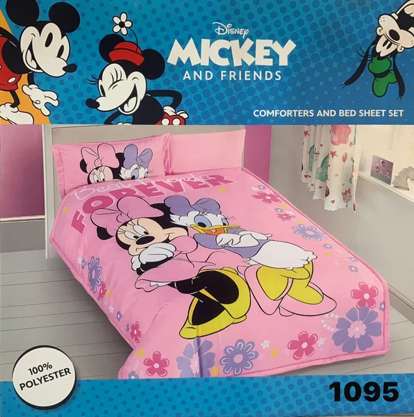 Original Disney Summer Children's Quilt with Distinctive Cartoon Characters, Soft Summer Fabric, 4 Pieces - 1095 (Copy) thumbnail 1