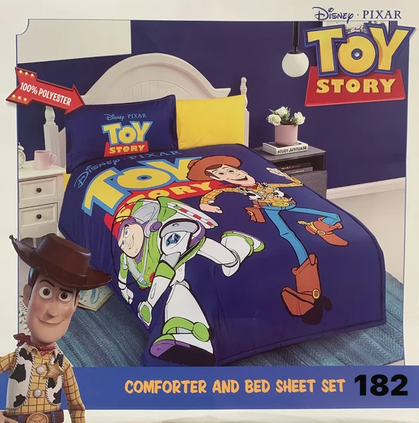 Original Disney Summer Children's Quilt with Unique Cartoon Characters, Soft Summer Fabric, 4-Piece Set - 182 thumbnail 1