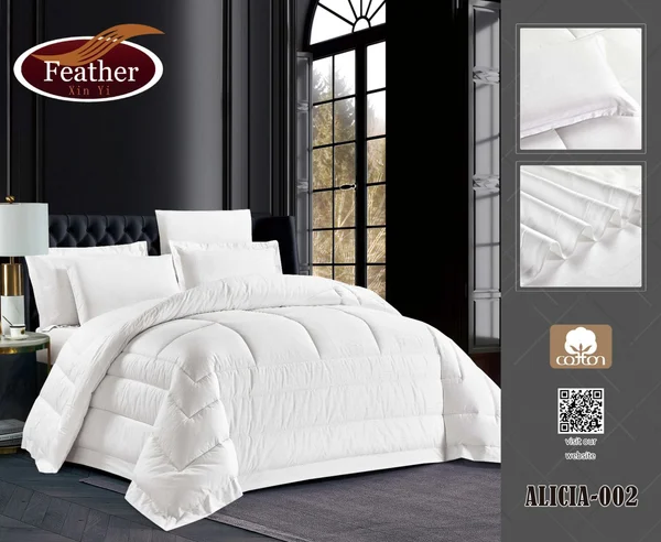 Alicia Plain 100% Cotton Duvet Set | Feather Brand | Summer 6 Pieces - ALICIA-002