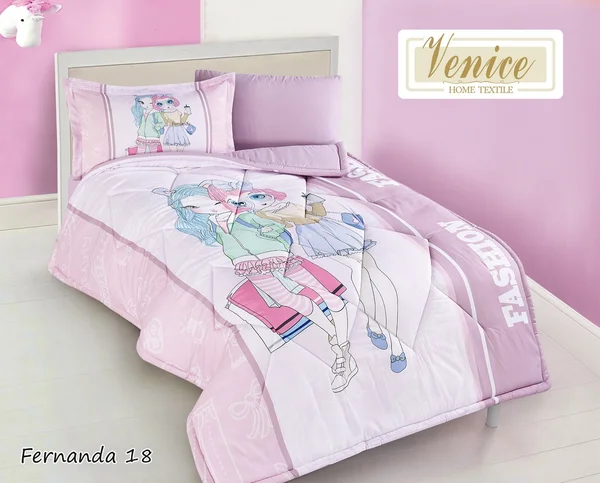 طقم لحاف فرناندا للأطفال | ماركة Venice | ٤ قطع - Fernanda-18