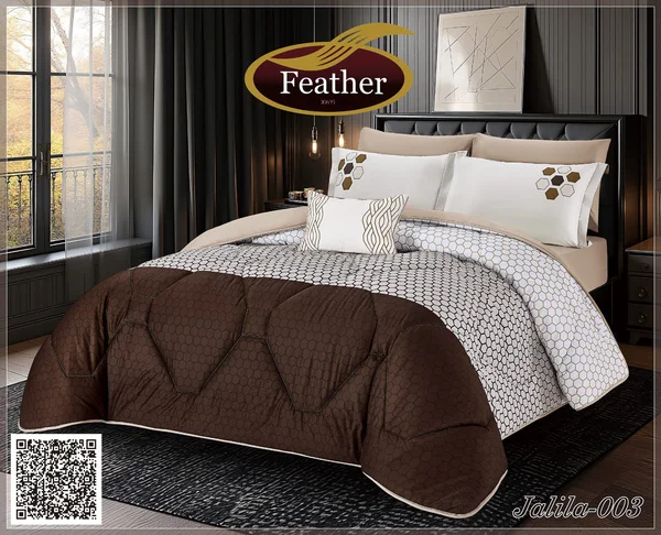 Jalila 100% Cotton Duvet Set | Feather Brand | Summer 6 Pieces - Jalila-003