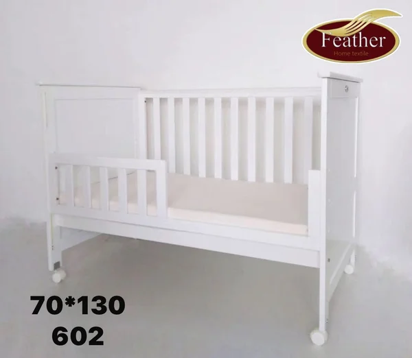 Malaysian wooden baby crib, model number 602, size 70*130, FEATHER brand