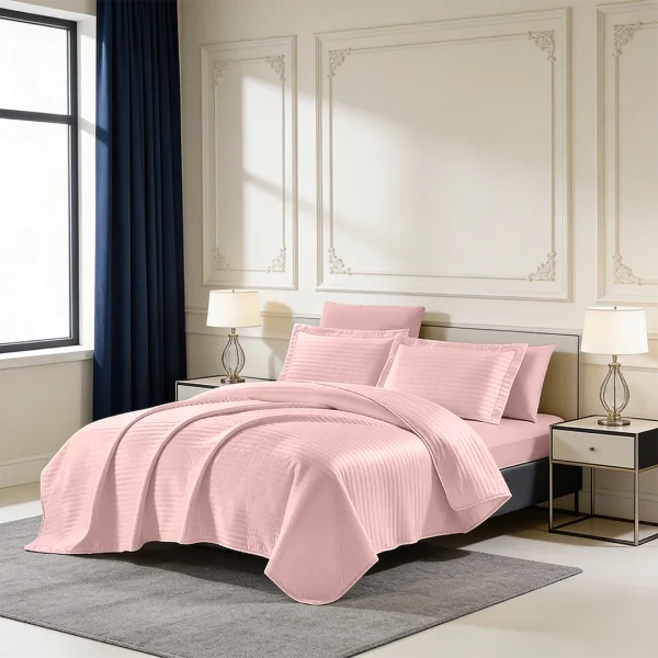 مفرش كولين كير  نفرين 6 قطع سادة - Cooling Care -01