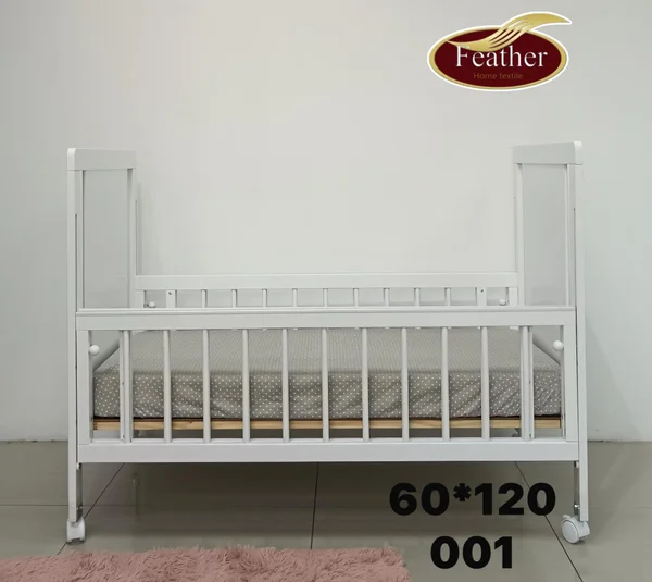 Malaysian wooden baby crib, model number 001, size 60*120, FEATHER brand