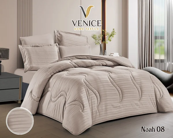 Noah Hotel Quilt Set, 6 Pieces, Jacquard Pattern, for Two People (noah-08) thumbnail 1