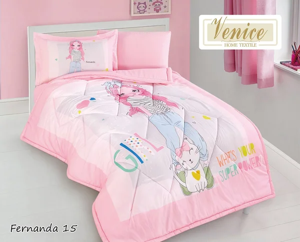 طقم لحاف فرناندا للأطفال | ماركة Venice | ٤ قطع - Fernanda-15
