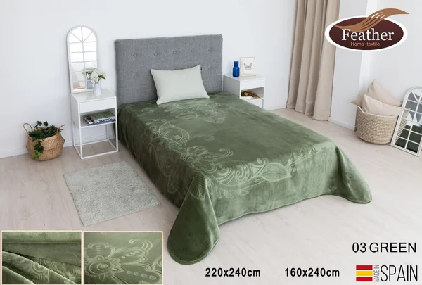 بطانية بوكس إسباني FEATHER – نفرين 220×240 سم❄️