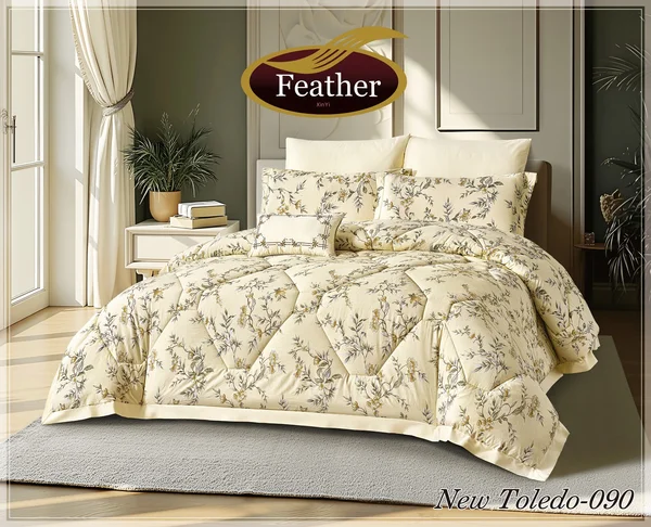 New Toledo Double Quilt Set, 7 Pieces, Hotel Quality, 100% Cotton, New Toledo-090 thumbnail 1