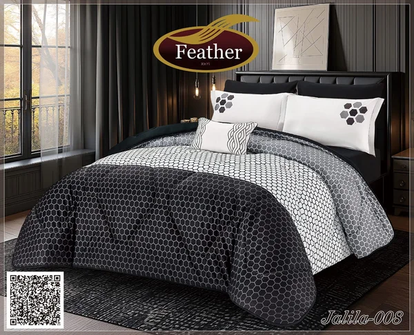 Jalila 100% Cotton Duvet Set | Feather Brand | Summer 6 Pieces - Jalila-008