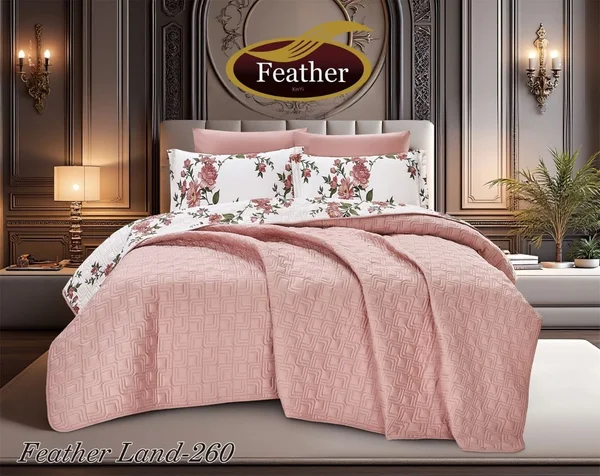 مفرش فذر لاند الفاخر دبل فيس منجد 6 قطع - Faether Land-260