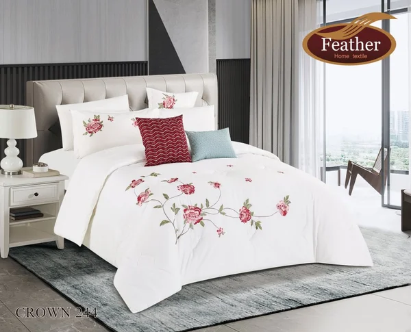 Crown Duvet Cover Set for Two People | 100% Cotton | 6 Pieces - crown-244