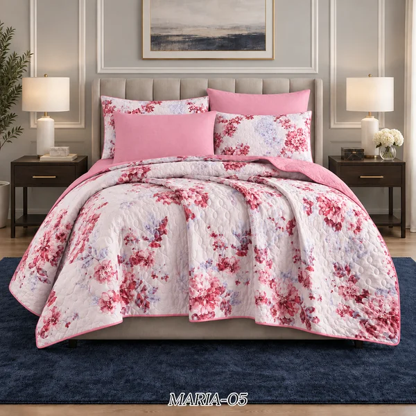 MARIA 6-Piece Floral Compressed Quilt Set