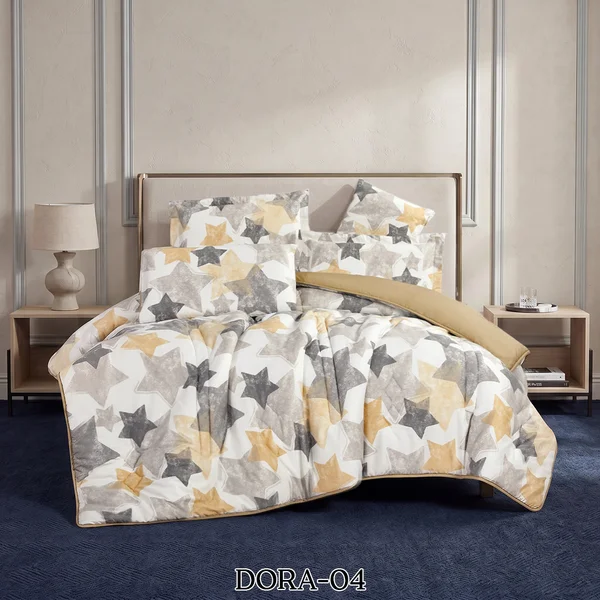 Printed cotton duvet set in solid and distinctive colors, size 2 thumbnail 1